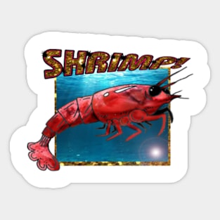 Retro Red Cherry Shrimp Sticker